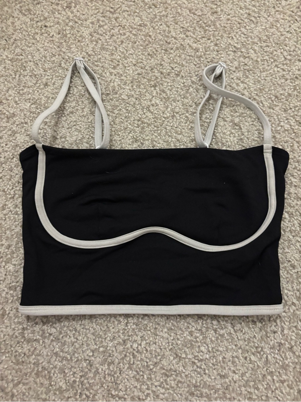 ALO black and white airbrushed streamlined bra tank